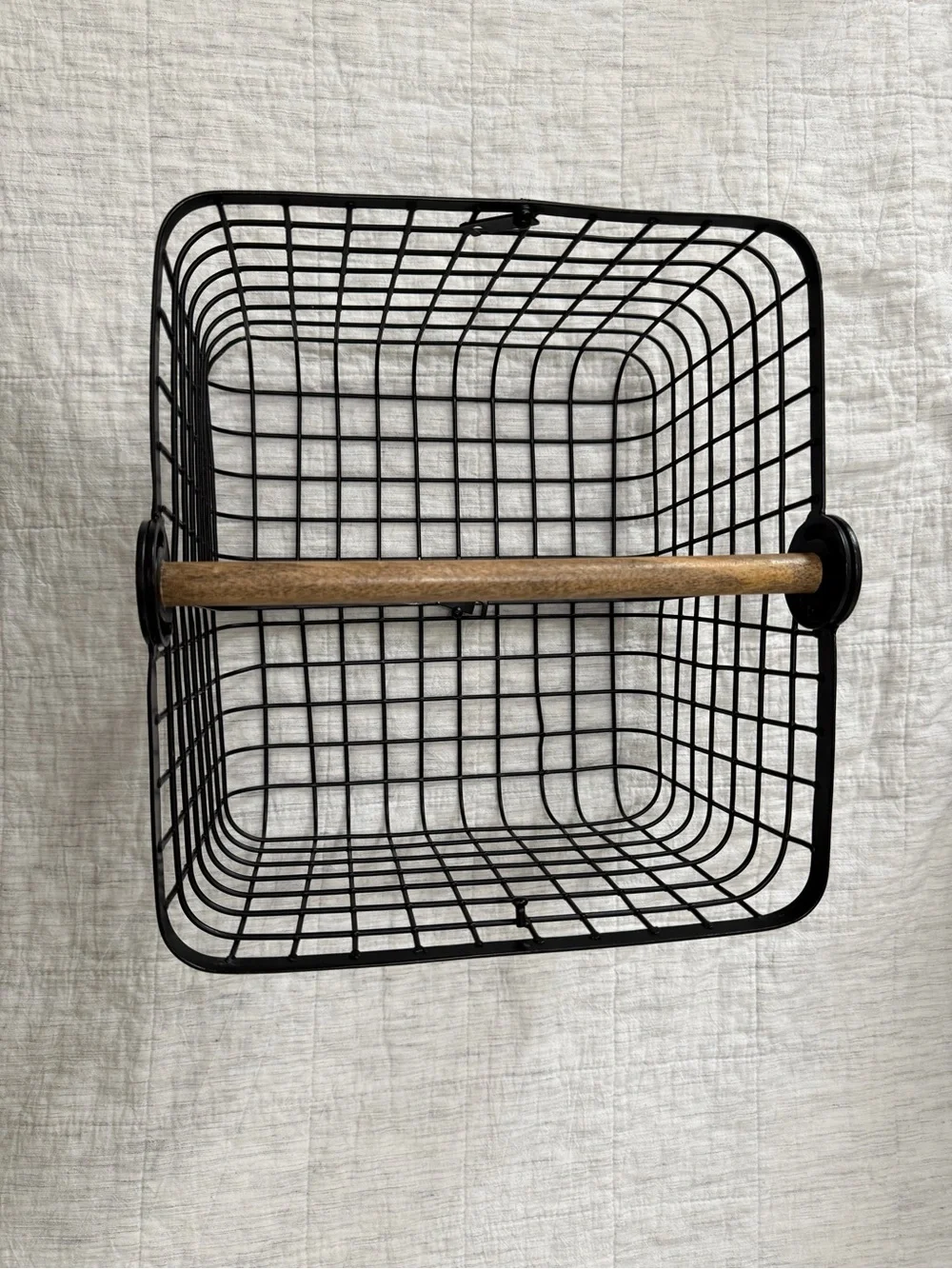 Target Black Convertible Wire Wall Basket with Wood Handle